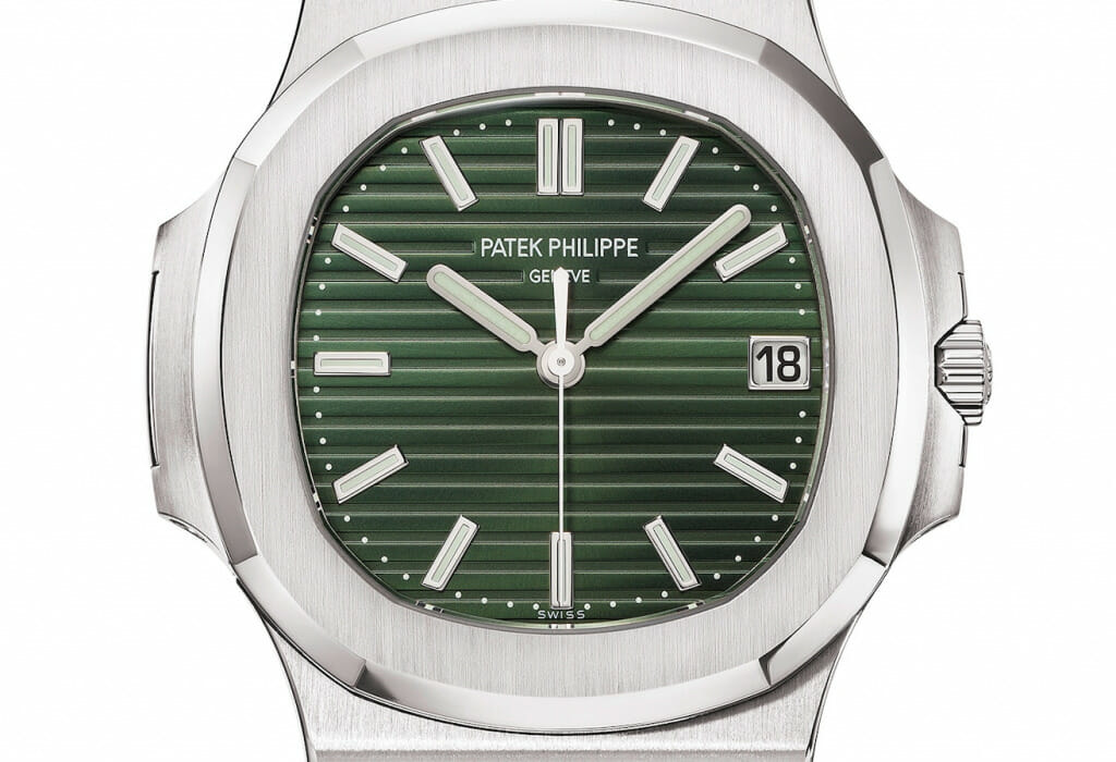 Patek Philippe montre gris tableau vert